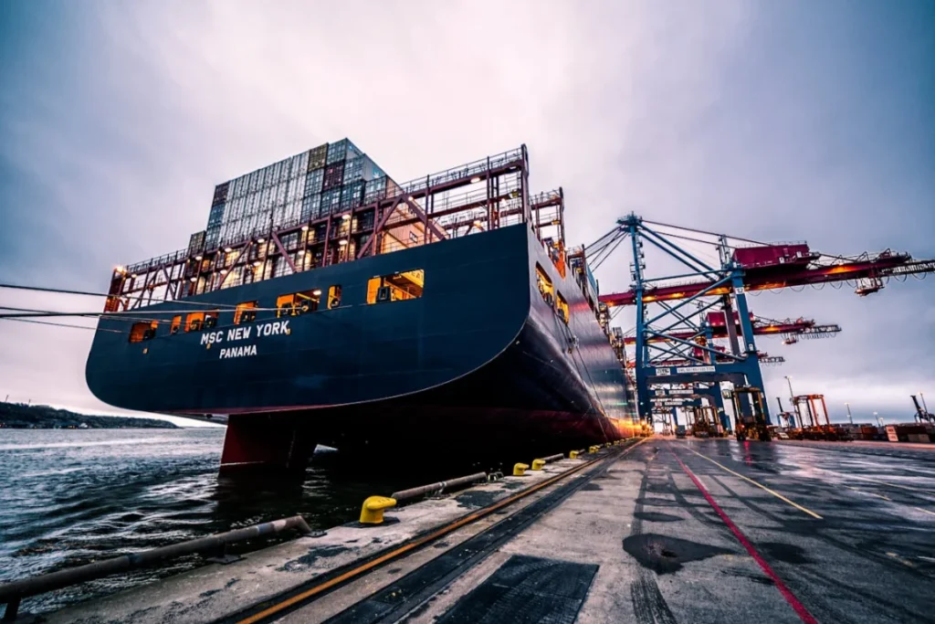 cargo ship at port